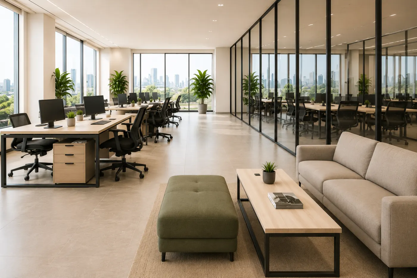 commercial office cleaning Edinburgh workspace modern professional clean